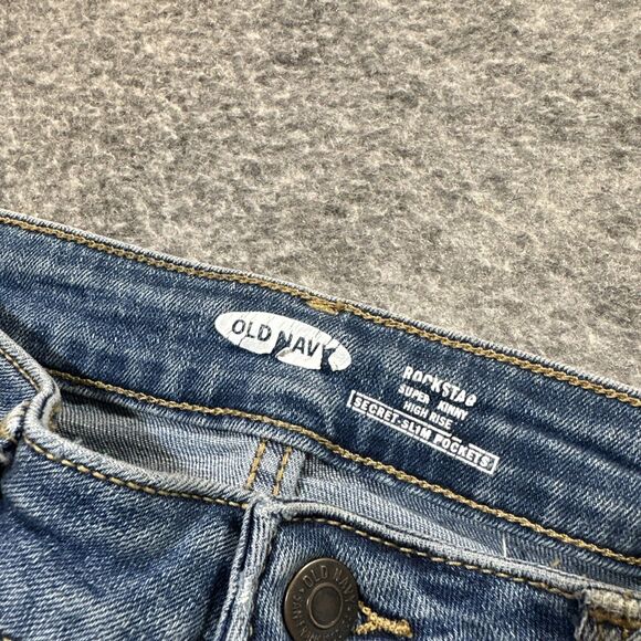 Old‎ Navy Rockstar Super Skinny High Rise Jeans Women's Size 00 Blue Denim - Picture 7 of 8